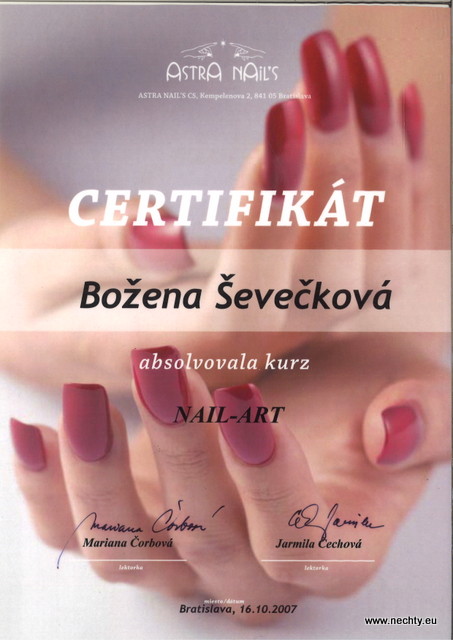 Certifikát nechty 8